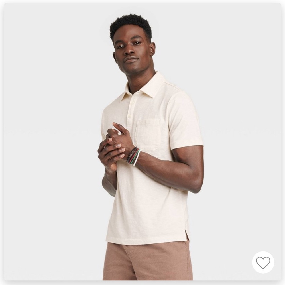 Goodfellow & Co Men’s Regular Fit Short Sleeve Slub Jersey Polo Shirt